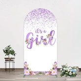 Lofaris Floral Lavender Sweet Girl Baby Shower Arch Backdrop